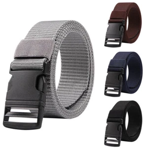 Men Waist Nylon Military Belt Army Webbing Tactical Work Buckle Quick Release - Picture 1 of 19