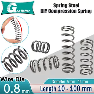 Spring Steel 0.8mm Wire Diameter Compression Springs Small Pressure Coil Spring - Picture 1 of 23