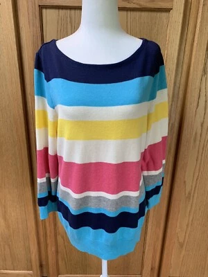 Suéter Pullover Mujer CHAPS Talla Grande L Multicolor Rayas Nuevo Sin Etiquetas Foto 1 de 4