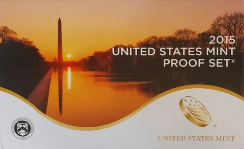 2015-S U.S. Clad Proof Set: Complete 14-Coin Set, with Box and COA Cover