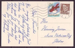 e5959/ Denmark Hadsund Fox Christmas Seal Label Postcard Cover 1960 - Picture 1 of 1