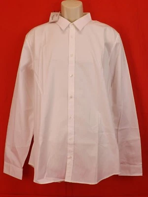 NWT GUCCI WHITE POPELINE PIECE COTTON SKINNY DRESS 307635  SHIRT 18.5 47 ITALY - Image 1 of 4