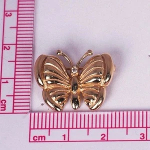 14K Gelbgold Brosche/Anstecknadel "Schmetterling" mit Diamant - Bild 1 von 3