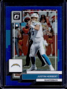 2022 Donruss Optic Justin Herbert Blue Prizm #136/179 Chargers