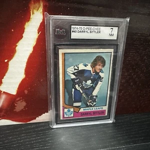 1974-75 O-Pee-Chee DARRYL SITTLER Hockey Card #40 Maple Leafs Grade KSA 7 NM OPC - Bild 1 von 2