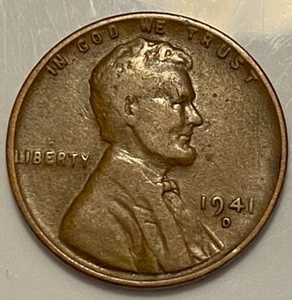 1941 D WHEAT PENNY ERROR (LETTER L LIBERTY) TOO CLOSE TO RIM /ON RIM DENVER MINT - Picture 1 of 3