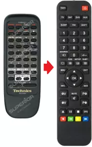 Ersatz Fernbedienung für Technics SA-AX530 | SA-AX540 | SA-AX720 | SA-AX720EK - Bild 1 von 5