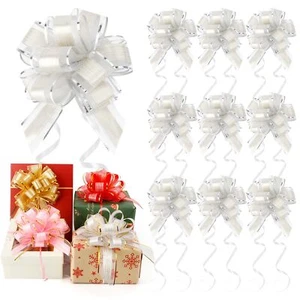 Pull Bows 10 Pcs Bows for Gift Wrapping 6 inch Christmas Bows Large Organza R... - Picture 1 of 7