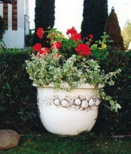 Blumenvase (S564) Pflanzkorb Pflanzschale Blumenkübel Dekoration Steinguss 48 cm - Bild 1 von 1