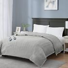 Electric Blanket Queen Size with Dual Control, Soft Fleece, Large Queen, Grey 