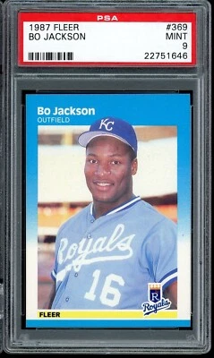 1987 Fleer Baseball #369 Bo Jackson PSA 9 - Image 1 of 2