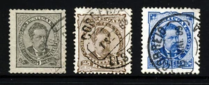 PORTUGAL 1882-84 Grupo Rey Luis SG 197 & SG 200 P111⁄2 SG 195 P121⁄2 VFU - Imagen 1 de 2