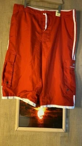 U.S. Polo Assn. men’s red cargo swim trunks w/brief lining size L - Picture 1 of 12