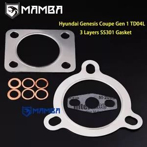 SUS301 Turbocharger Gasket Set Fit 08~12 Hyundai Genesis Coupe TD04L 49377-06902 - Foto 1 di 5