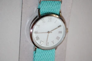 Silver Tone Women’s Analog Watch with Turquoise Band – NEW with Battery - Picture 1 of 6