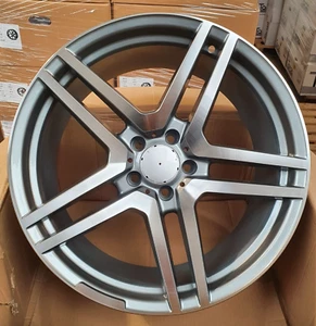 4x 19x8.5 5x112 et35 Alloy Wheels twin 5 spoke Gunmetal Machined | NEW - Picture 1 of 3