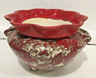Medium African Violet Pot - Handmade Seeing Red underglaze finish (M55)