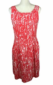 RMLL Mujer Talla 10 Sin Mangas Tanque Línea A Vestido Hasta la Rodilla Rojo-Naranja - Imagen 1 de 8