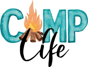 Camping Sticker 4" Camp Life Camp Fire Tent Outdoors Compass Hiking - Picture 1 of 1