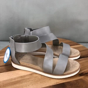 Time and Tru Gladiator Comfort Sandal Ankle Strap Zip Up Casual Gray Womens 7 - Picture 1 of 8