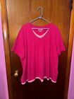 Catherine’s Womens Supreme Collection Pink Short Sleeve Blouse Size 3X 26/28 W