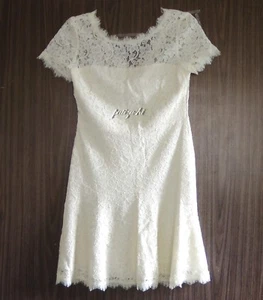 Neu mit Etikett Diane von Furstenberg DVF Fifi Spitzenkleid, elfenbeinfarben, Größe 10, 428 $ - Bild 1 von 11