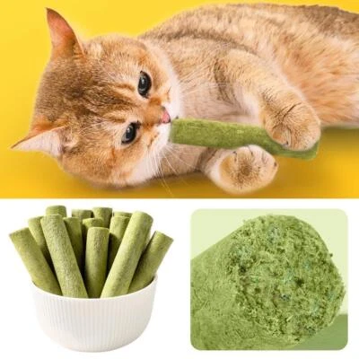 8x Cat Grass Sticks Pet Snacks Cat Food For Cats of Cleanin/ Teeth Cat All D2P3 - Image 1 of 4