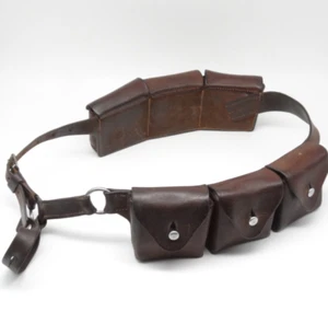 VINTAGE SWISS ARMY BELT POUCH LEATHER AMMO BAG Swiss Saddler Work Bruck 1920 - Picture 1 of 6