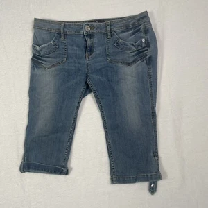 Guess Jeansshorts Damen Frauen 30 blau Jeans Bermuda Freizeit Medium Wash Bündchen - Bild 1 von 12