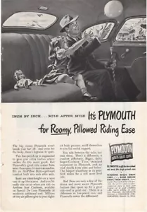 Plymouth Its Plymouth for Roomy Riding Ease Inch By Inch 1948 Vintage Ad - Picture 1 of 1