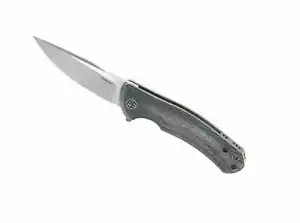 Petrified Fish Warrior Folding Knife Green Micarta Handle K110 Plain PF949XGRM - Picture 1 of 2