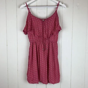 American Eagle Outfitters Womens Small Mini Dress Ruffles Spaghetti Straps Pink - Picture 1 of 6