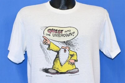 vtg 80s R CRUMB QUEST INTO THE UNKNOWN MR NATURAL ROBERT COMIC t-shirt MEDIUM M - Image 1 of 4