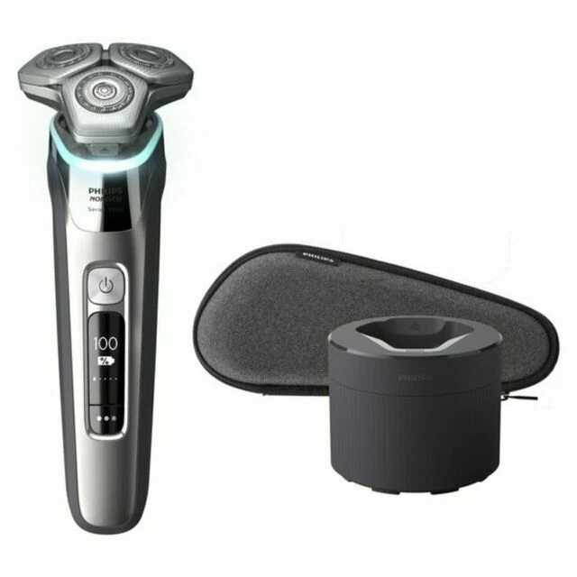 Philips Norelco 9500 Rechargeable Wet & Dry Electric Shaver with Quick Clean, Travel Case and Pop up Trimmer - Black (S9985/84)