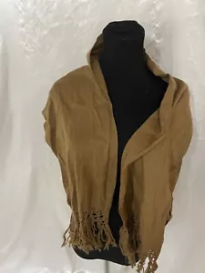 Vtg I00% Guanaco Scarf Shawl Scarf Made In Argentina Fringes 48” X 11” Damaged - Picture 1 of 5