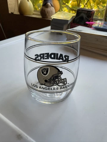 Los Angeles Raiders NFL Drinking Glass Vintage Late 1980s or Early 1990s 14 oz Cover