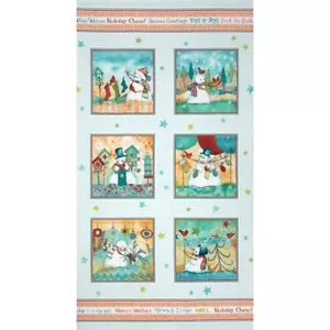 WARM WISHES Snowman Panel + 2 yds Coordinates (4 pcs) Red Rooster Quilt Fabric - Picture 1 of 5