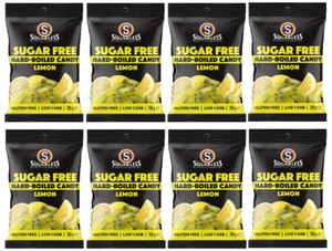 901876 8 X 70G SUGARLESS CONFECTIONERY SUGAR FREE HARD BOILED LEMON CANDY BAG - Picture 1 of 2