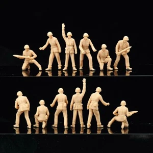 Maquette 7 hommes imprimée en 3D 1/72 WW II US "105 troupe d'artillerie posture offensive" - Photo 1 sur 5