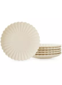 Set di 6 piatti da portata margherita, crema 9 pollici rotonda, opaca 9 pollici - Foto 1 di 8