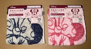 Lot Of Two Disney Minnie Mouse Premium Washcloths Blue And Pink NWT - Picture 1 of 3
