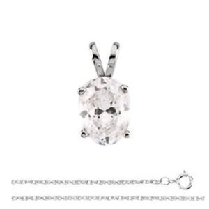 Ovaler Diamant Solitär Anhänger Halskette 14k (0,7 ct, g Farbe, i1 (k.m) Reinheit) - Bild 1 von 2