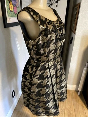 Vestido de Colección Miss Sixty 'M60' ~ Dorado Metálico Negro Talla 10 brcn Foto 1 de 4
