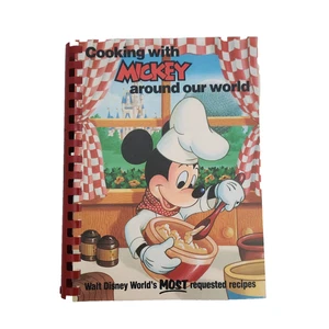 Vtg Cooking with Mickey Around Our World First Edition 1st Print Disney Cookbook - Picture 1 of 13