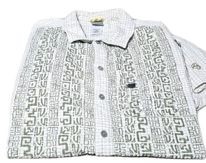 THE NORTH FACE A.5-Green/Wht Seersucker Chk Cttn, Mens SS, Aztec Print Shirt-(L) - Picture 1 of 4