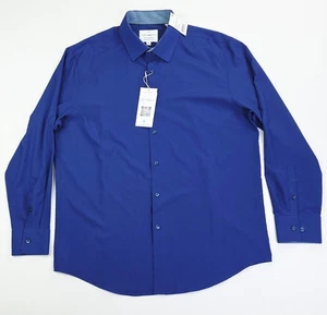 Con.struct Performance Slim Fit XL 17-17.5 34/35 Navy Cooling Comfort Shirt NWT - Picture 1 of 11