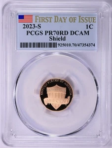 2023 S Lincoln Shield Cent Penny Proof PCGS PR 70 RD DCAM First Day Of Issue - Bild 1 von 2