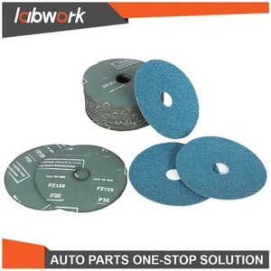 Labwork Zirconia Resin Fiber Grinding & Sanding Discs 25 Pcs 36 Grit 4-1/2"x7/8" - Picture 1 of 15