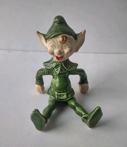 Mid Century? Vintage Elfe Pixie Kobold 4" Figur, teilweise bemalt - Bild 1 von 8