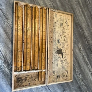 Vtg Lot Wood Case Block Stamp Set - Upper Case Alphabet & Numbers Symbols - Picture 1 of 9